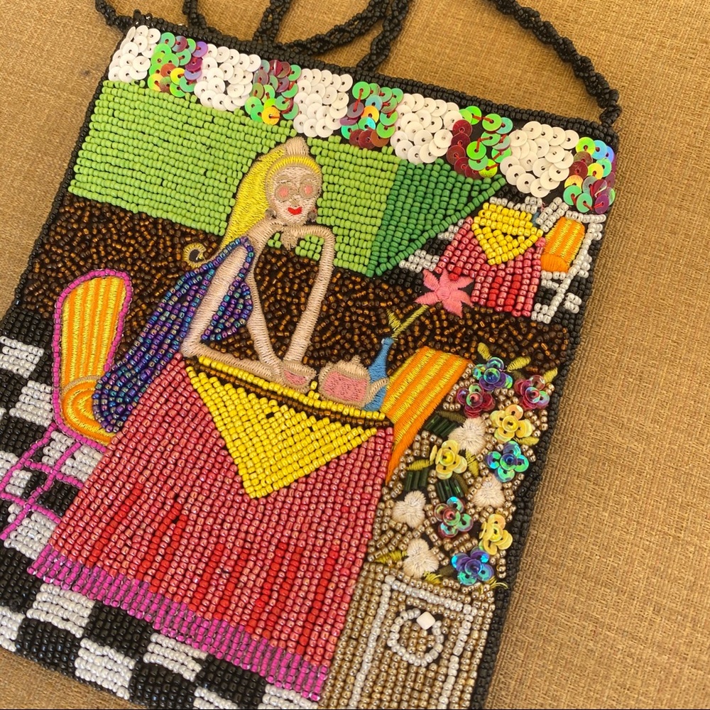 Beaded Sequins cross boy bag beaded PURSE Shoulder Strap Collection - Picture 9 of 16